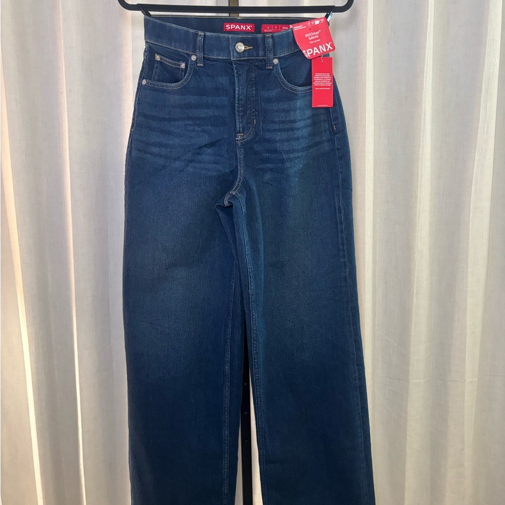 SPANX Dark Blue Flare & Wide Leg Jeans